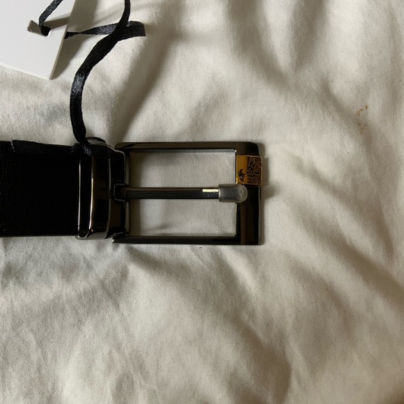 Versace Collection, men's belt, leather, black metallic with gold Versace Emblem - Picture 4 of 9